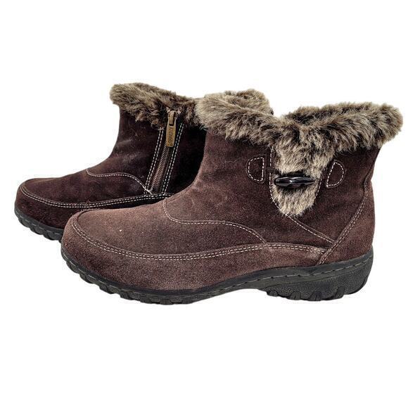 HP Khombu Gracie 9M Leather Upper Sherpa Teddy Mid Ankle Boots‎ - Picture 1 of 13